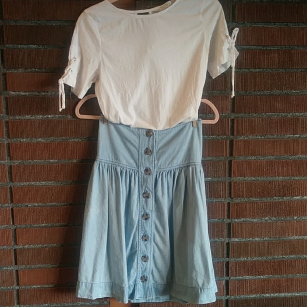 High Waisted Vintage Cloth Jean Skirt